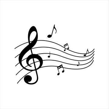 the symphony of music note vector design. instrumental beautiful song symbol illustrations