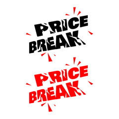 Price break stamp vector promotional template illustration on white background