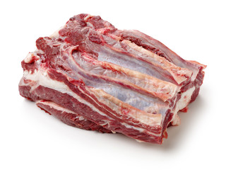 raw beef on white background