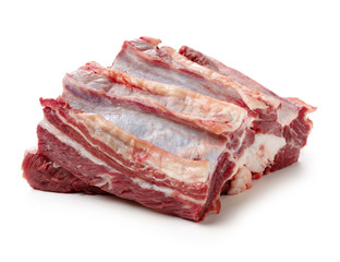raw beef on white background
