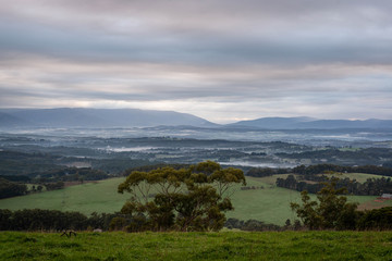 landscape with mountains and clouds