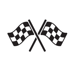 racing flag icon vector design illustration - obrazy, fototapety, plakaty