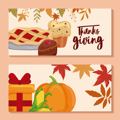 cards with label thanksgiving and food