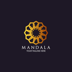 Elegant Ornament / Luxury Golden Mandala logo design vector