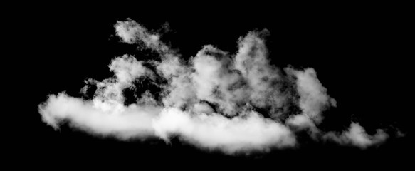 White cloud isolated on black background,Textured smoke,brush effect