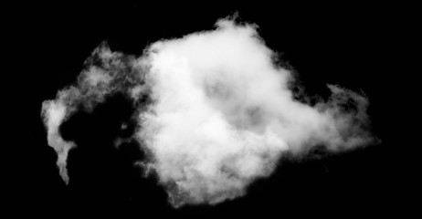 Fototapeta na wymiar White cloud isolated on black background,Textured smoke,brush effect