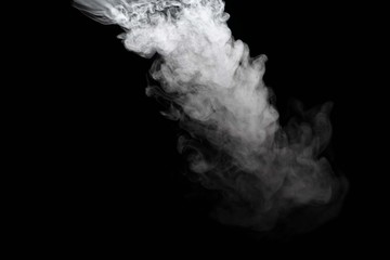 Abstract powder or smoke isolated on black background.