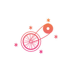 Isolated cycling pedal icon gradient design