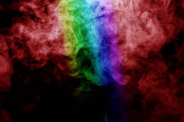 Fototapeta na wymiar Abstract smoke isolated on black background,Rainbow powder