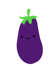 aubergine mit gesicht augen mund niedlich süß gemüse kochen lecker gesund essen schürze genuss frucht clipart design cool