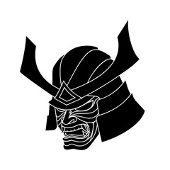 Samurai helmet mask vector