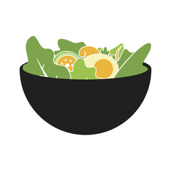Healthy rice bowl salad vegetable vector