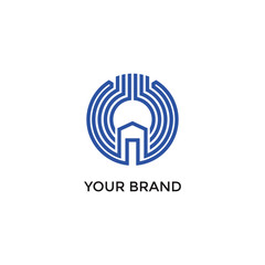 House circle line art logo