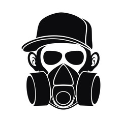 Bold graffiti bomber in mask and hat vector