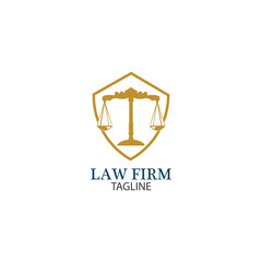 Law Firm logo and icon design template-vector