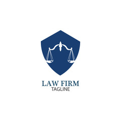 Law Firm logo and icon design template-vector