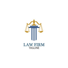 Law Firm logo and icon design template-vector