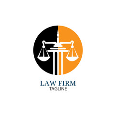 Law Firm logo and icon design template-vector