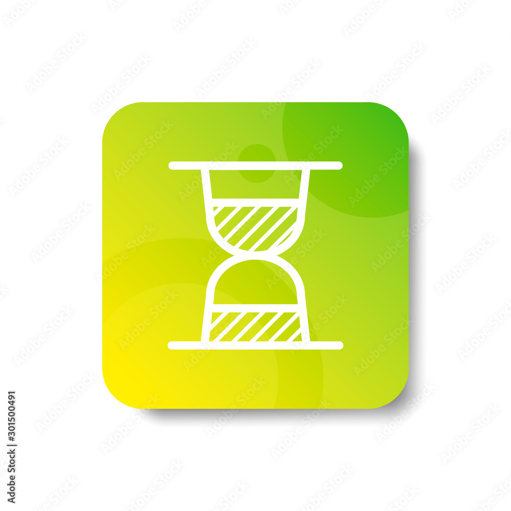 Poster hourglass round icon in outline / line and stripes style with colorful smooth gradient background, s