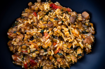 Vegetable dhal - lentil dhal with tomato, brown lentils