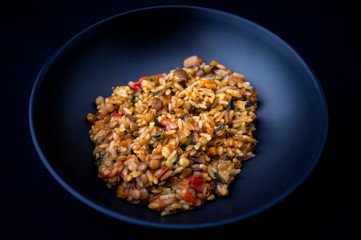 Vegetable dhal - lentil dhal with tomato, brown lentils