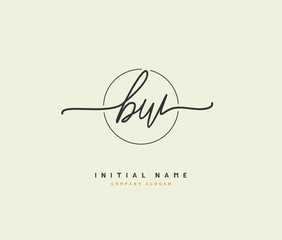 B W BW Beauty vector initial logo, handwriting logo of initial signature, wedding, fashion, jewerly, boutique, floral and botanical with creative template for any company or business.