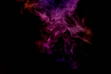Abstract smoke isolated on black background,Rainbow powder