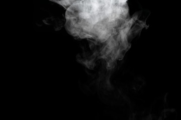 Abstract powder or smoke effect isolated on black background