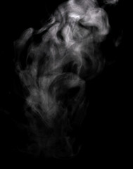 Abstract powder or smoke effect isolated on black background