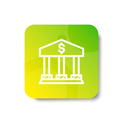 bank office round icon in outline / line and stripes style with colorful smooth gradient background, suitable for mobile and web UI, app button,  infographic