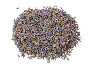 Pile of lavender on white background