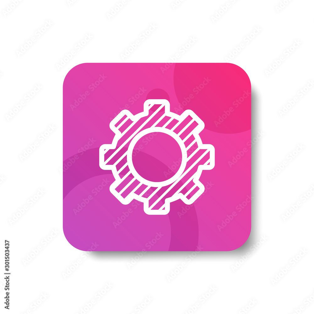 Poster repair round icon in outline / line and stripes style with colorful smooth gradient background, suit