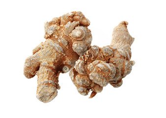 Notoginseng, Chinese traditional medicine on white background