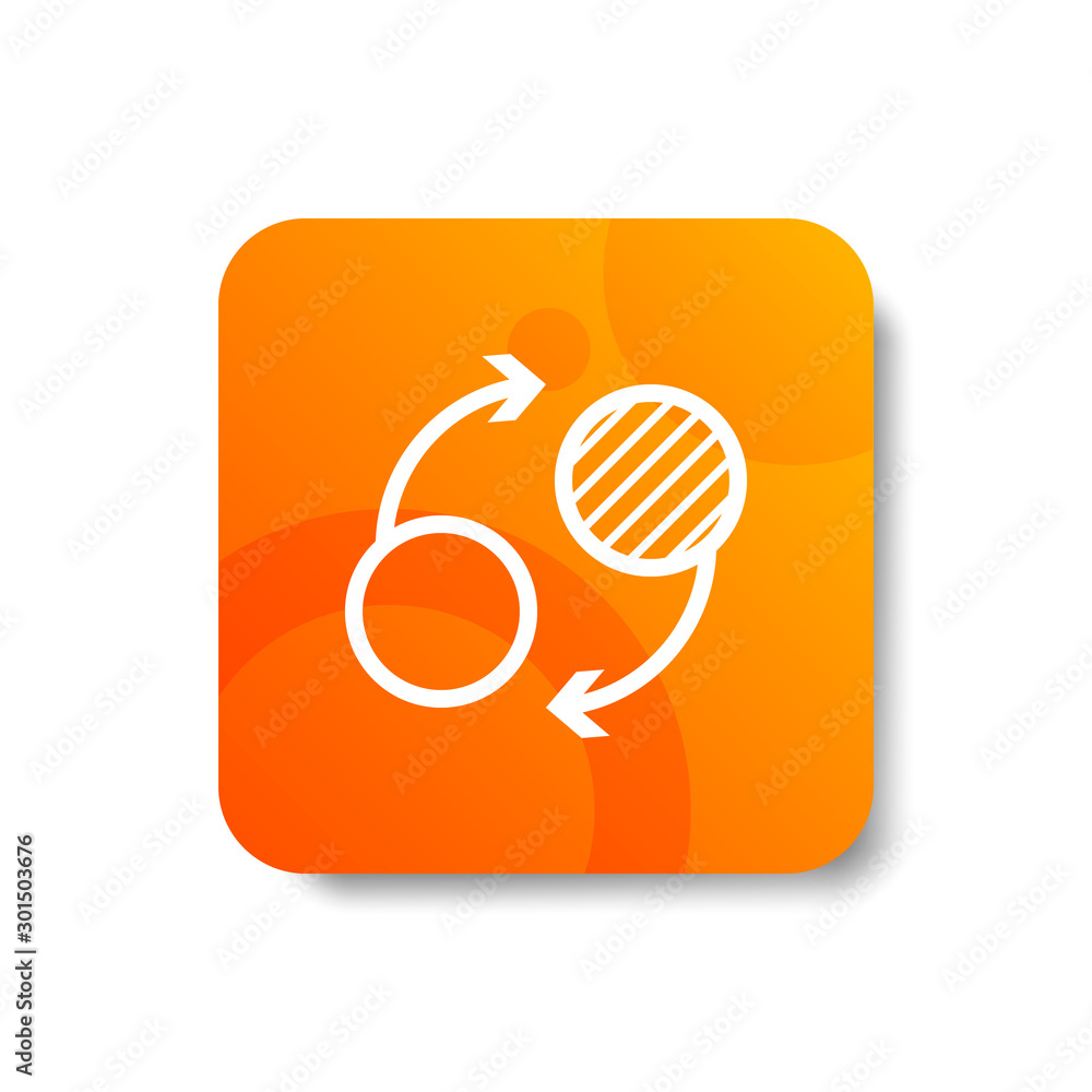Poster money exchange round icon in outline / line and stripes style with colorful smooth gradient backgrou