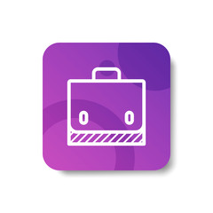 suitcase round icon in outline / line and stripes style with colorful smooth gradient background, suitable for mobile and web UI, app button,  infographic