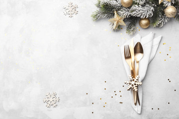 Christmas or new year table setting - Powered by Adobe