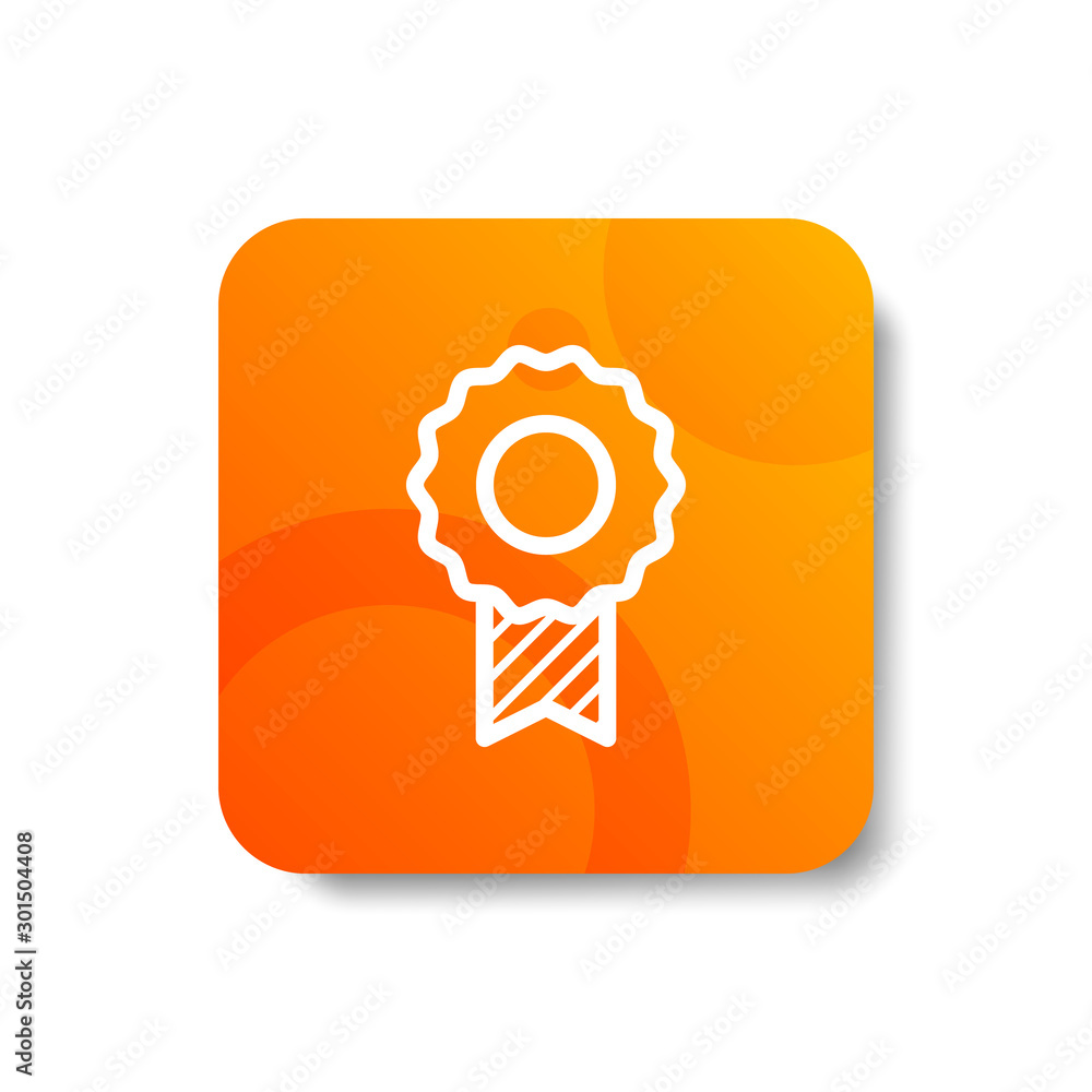 Poster award badge round icon in outline / line and stripes style with colorful smooth gradient background,