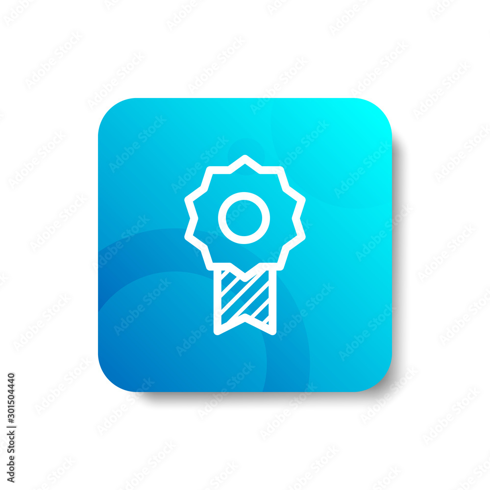 Poster award badge round icon in outline / line and stripes style with colorful smooth gradient background,