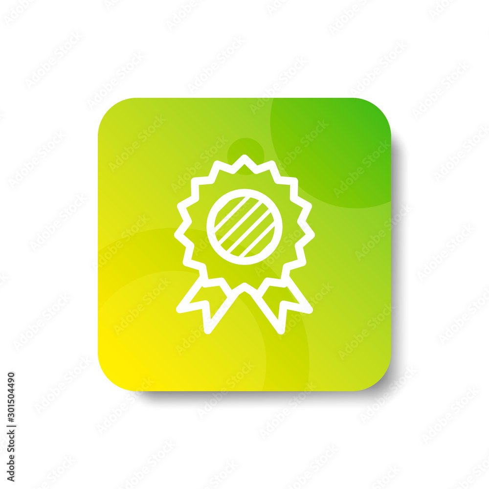 Poster award badge round icon in outline / line and stripes style with colorful smooth gradient background,