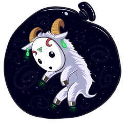  goat on a space bag
