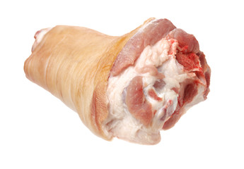 raw pork (leg) isolated on white background