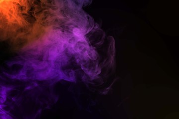 Abstract smoke isolated on black background,Rainbow powder
