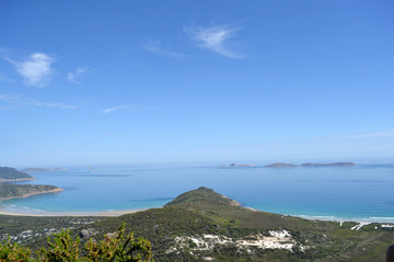 From top of the mountain, overlooking the bay and ocean