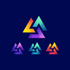awesome triangle gradient logo design