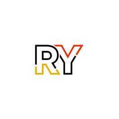 Letter RY logo icon design template elements