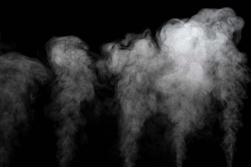 Abstract powder or smoke isolated on black background