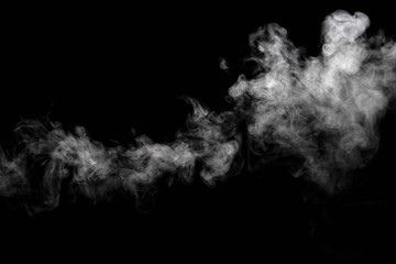 Abstract powder or smoke isolated on black background