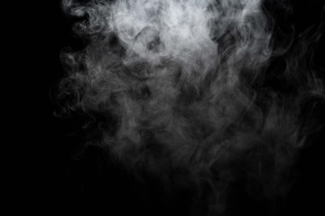 Abstract powder or smoke isolated on black background