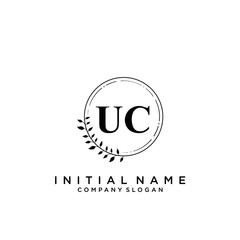Letter UC Beauty Logo Template Vector