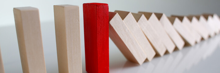 One red winner lottery wood block row